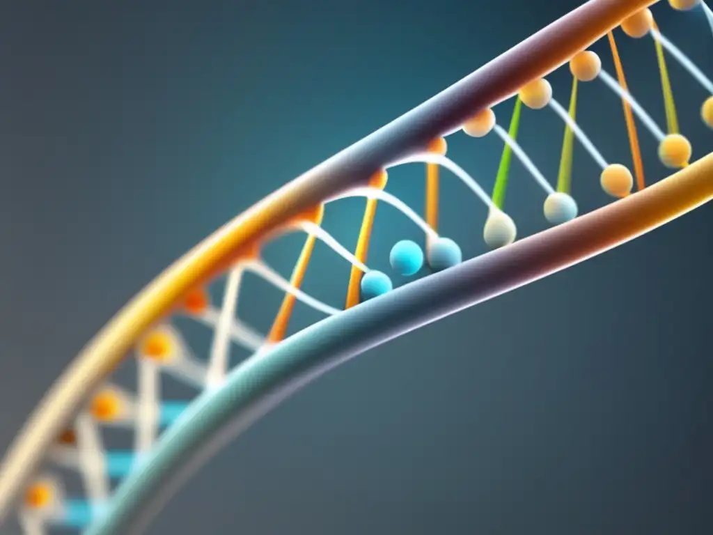 Importancia de la proteómica en medicina personalizada: estructura ADN con proteínas interconectadas de colores, aspecto moderno y captivador