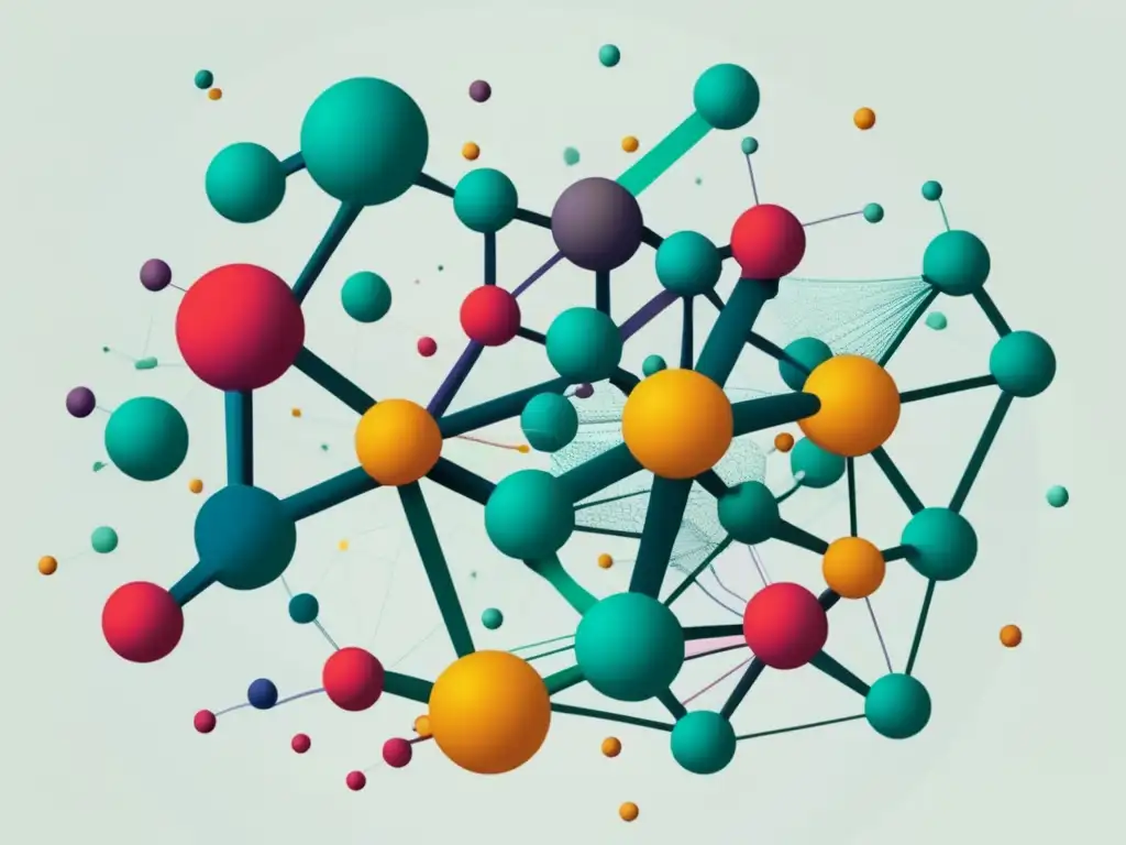 Importancia proteómica en diagnóstico enfermedades: red molecular transformadora, puzzle complejo, colores audaces