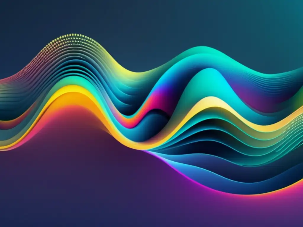 Imagen 8k de ondas de sonido abstractas, psicoacústica y procesamiento cerebral del sonido