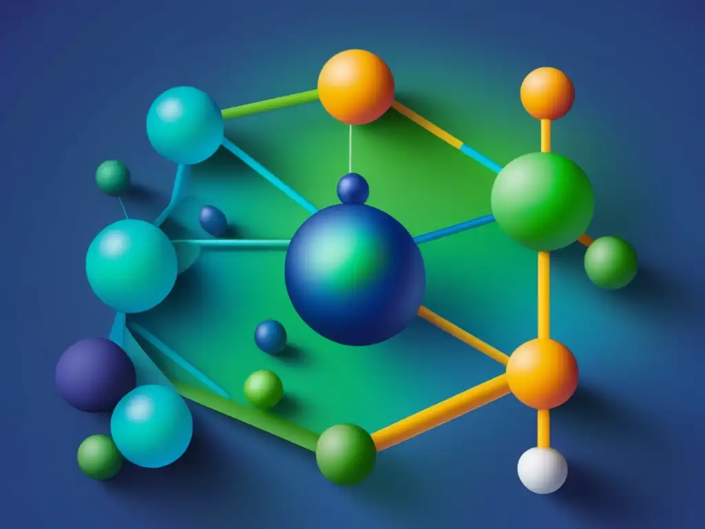 Importancia de la química inorgánica en biología: imagen abstracta y detallada que muestra la sinergia entre campos científicos