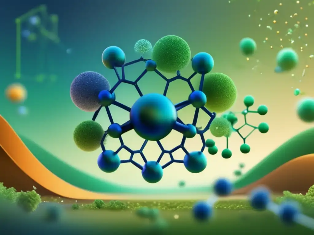 Química Orgánica y Cambio Climático: Imagen minimalista y abstracta que destaca la importancia de la química orgánica en combatir el cambio climático