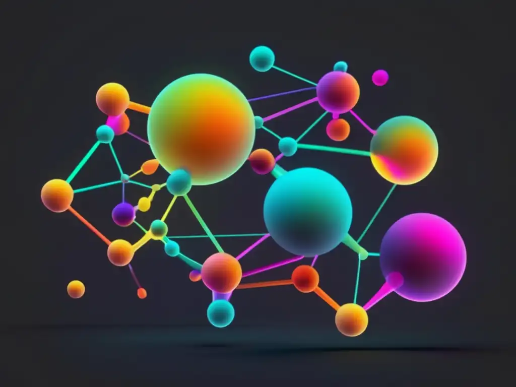 Síntesis inorgánica de compuestos avanzados: reacción química abstracta en 8k con vibrantes líneas y formas neoncoloreadas