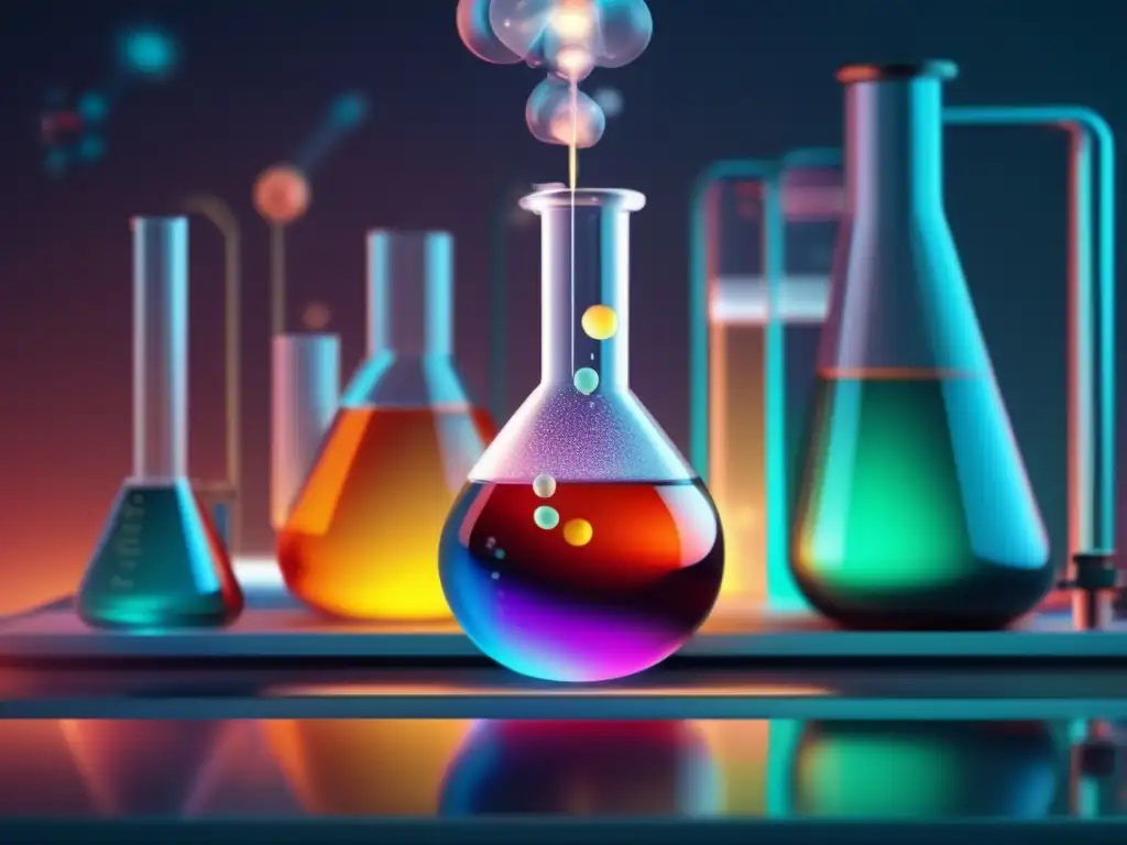 Dominando el cálculo diferencial para química: Reacción química en laboratorio, 8K, minimalista, colores vibrantes, energía y transformación