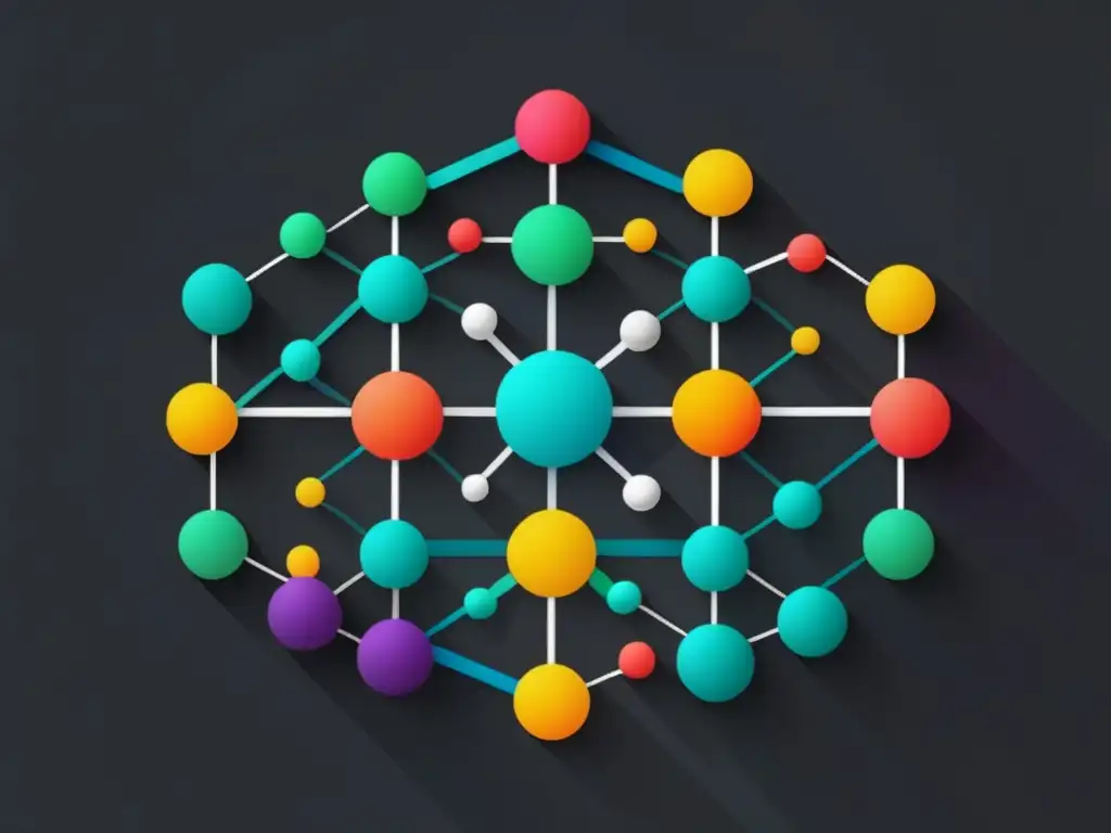 Reacciones orgánicas para síntesis química, imagen abstracta y minimalista de vibrante composición con formas geométricas y colores representativos