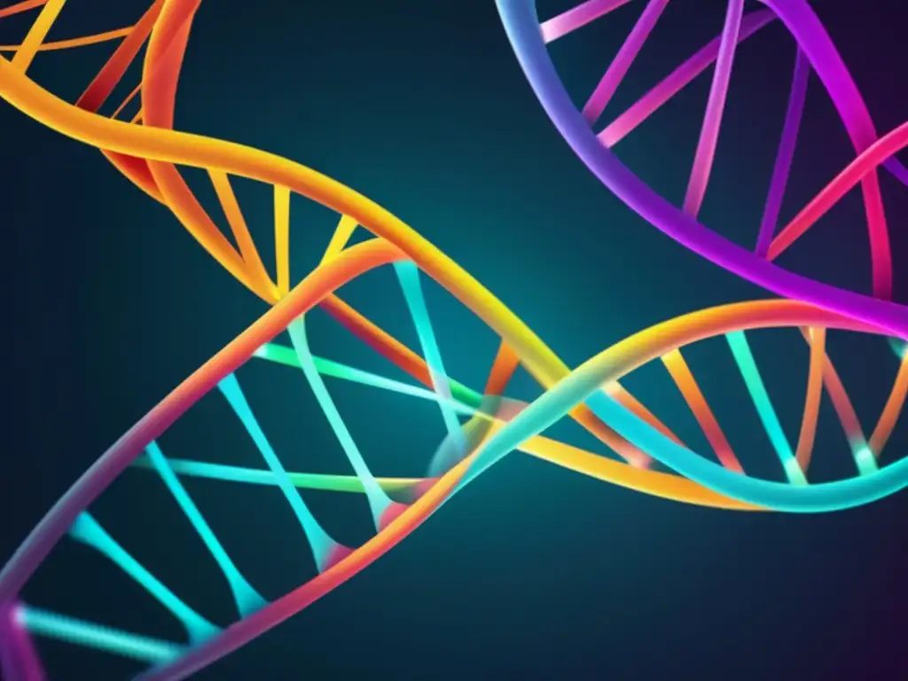 Epidemiología enfermedades raras estudio: Imagen abstracta de redes de ADN entrelazadas, representando la complejidad de estas enfermedades genéticas