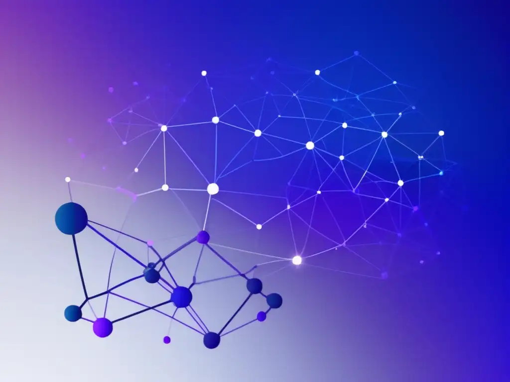 Red de nodos y líneas representando complejidad de datos biológicos - Aplicaciones de la Ciencia de Datos en Biología