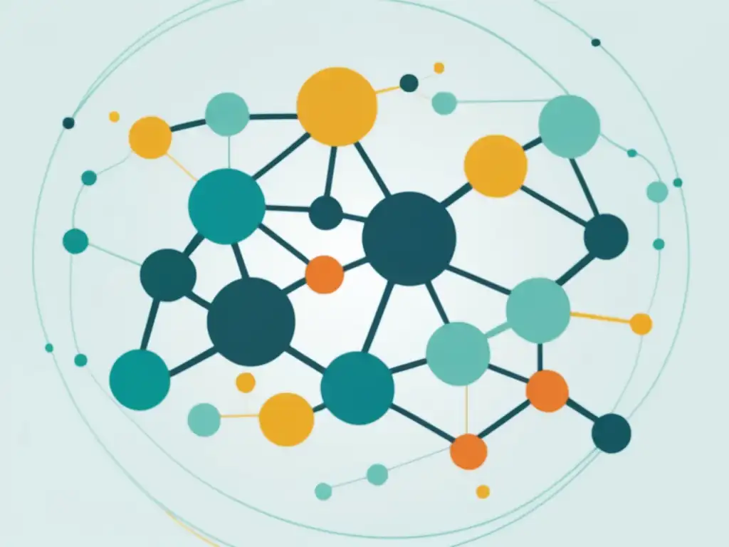 Herramientas de análisis de datos en biomedicina: red interconectada, nodos y líneas representan la complejidad y potencial en biomedicina