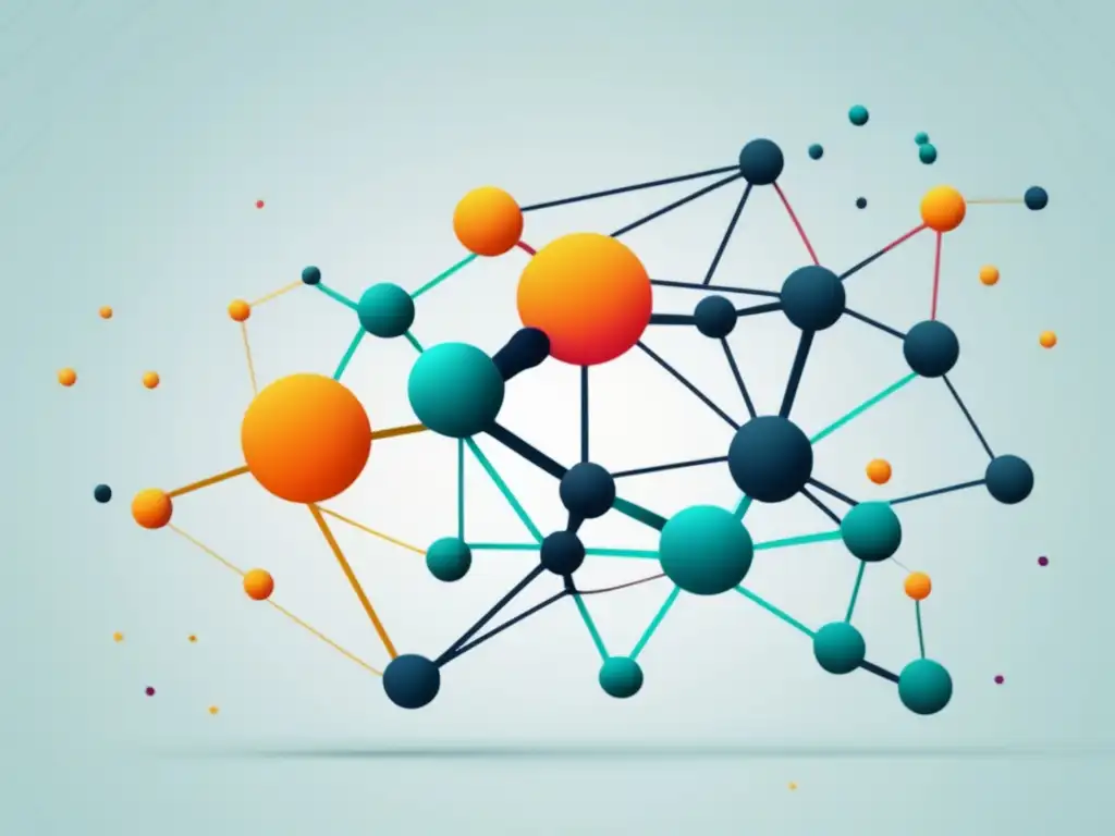 Herramientas análisis datos genéticos: red abstracta que representa poder análisis datos genéticos, con nodos y líneas interconectados