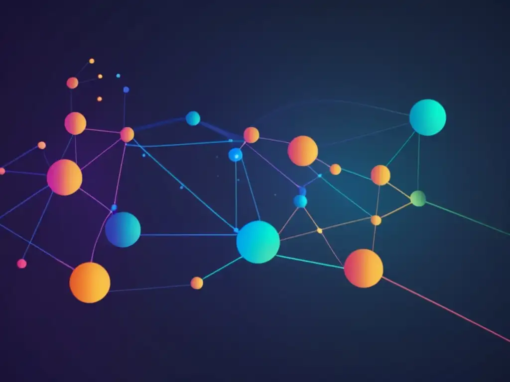 Interpretación de datos estadísticos en una imagen abstracta de red de puntos de datos interconectados