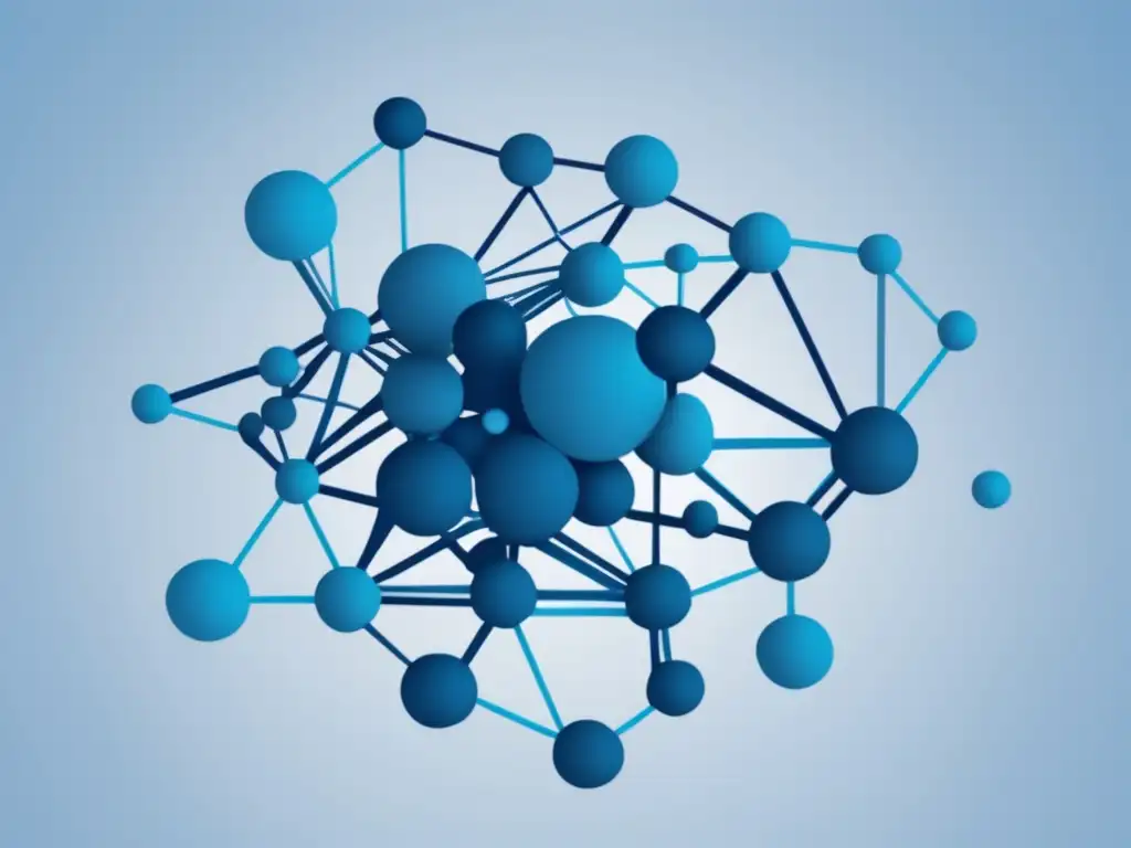 Red de nodos interconectados: Avances en diagnóstico médico Avances en diagnósticos médicos con biomedicina: red de nodos interconectados en tonos de azul, simbolizando la innovación y precisión en diagnósticos