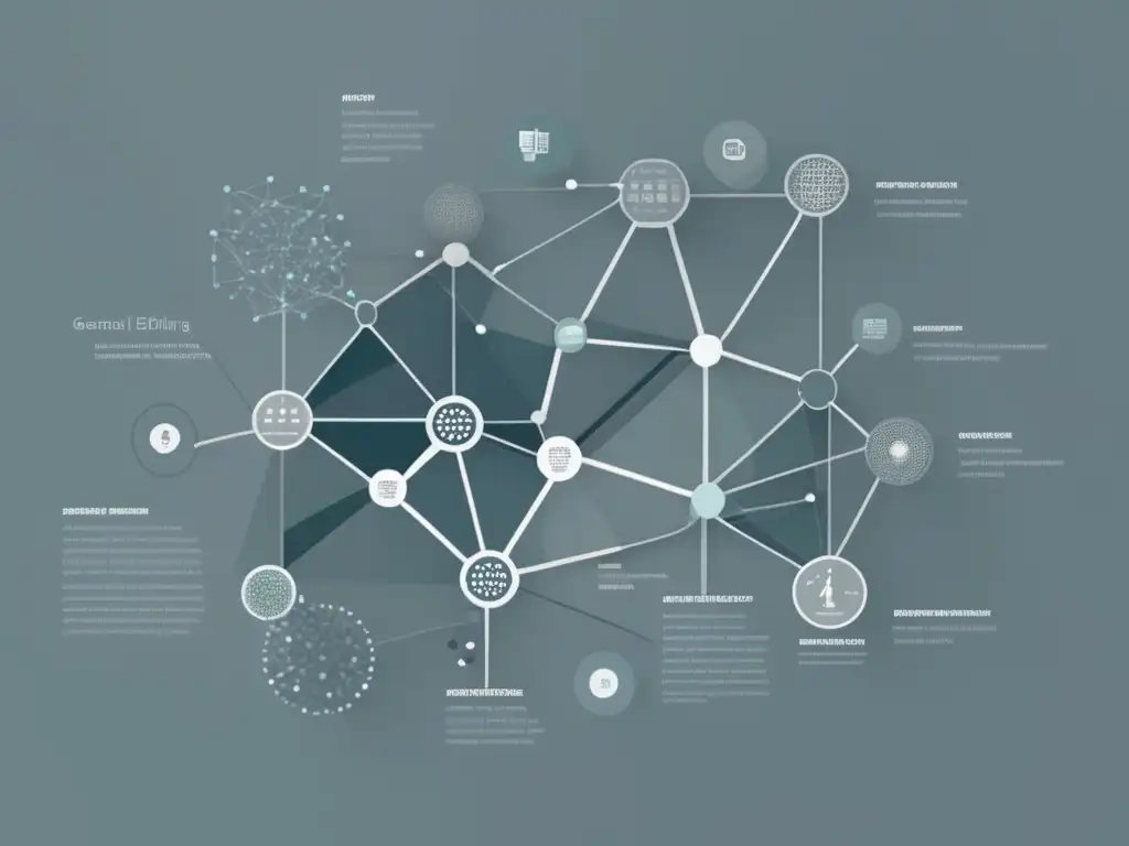 Aspectos legales edición genética en imagen abstracta de líneas conectadas simbolizando complejidades y consideraciones éticas