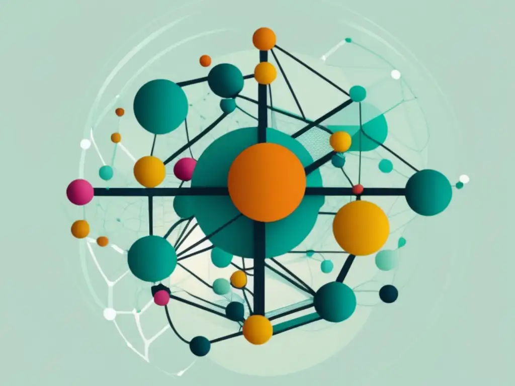 Estudio de la biofísica de los virus: Imagen abstracta de redes y formas geométricas vibrantes y coloridas