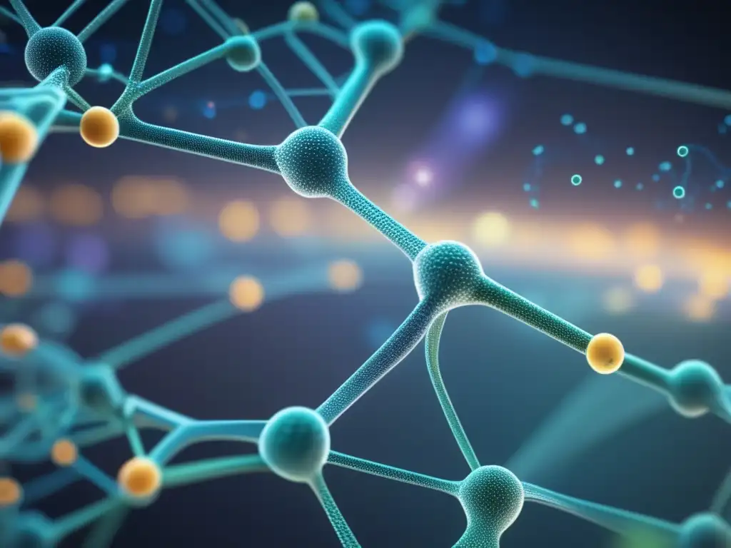 Ingeniería genética: Red de líneas y nodos Ultradetalle de ingeniería y genética: Terapia génica e ingeniería genética en una imagen futurista y abstracta