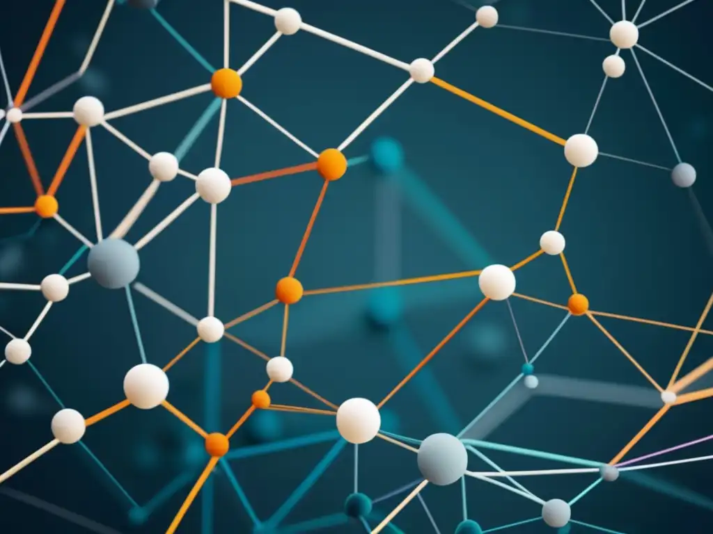 Proceso de fabricación de nanomateriales: Intrincada red de líneas y formas geométricas que simbolizan las etapas del proceso, con precisión y detalle