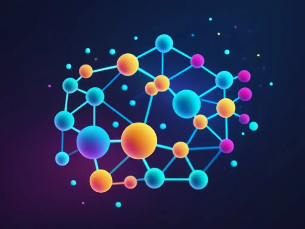 Diseño de fármacos: conceptos científicos y aplicaciones - Imagen abstracta de partículas conectadas en un fondo oscuro