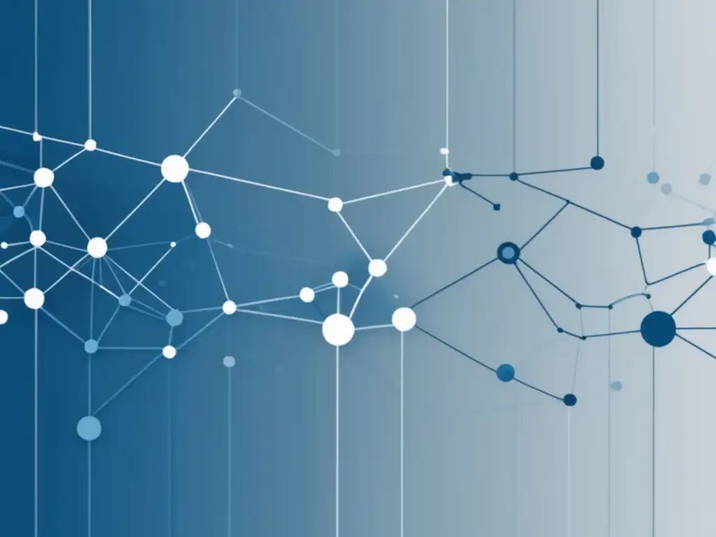Red de datos interconectados en epidemiología Estadísticas epidemiología práctica: Red de datos interconectados, líneas y formas geométricas en azul y gris formando un patrón complejo