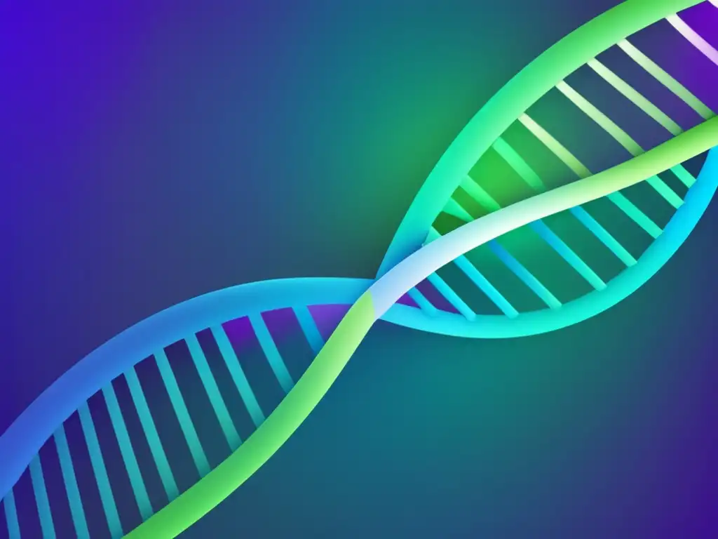 Transformación investigación biológica con datos: red compleja de ADN en tonos vibrantes (110 caracteres)