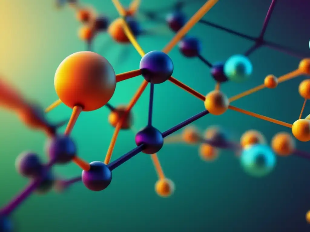 Estudios de moléculas orgánicas, representación abstracta y vibrante de redes interconectadas