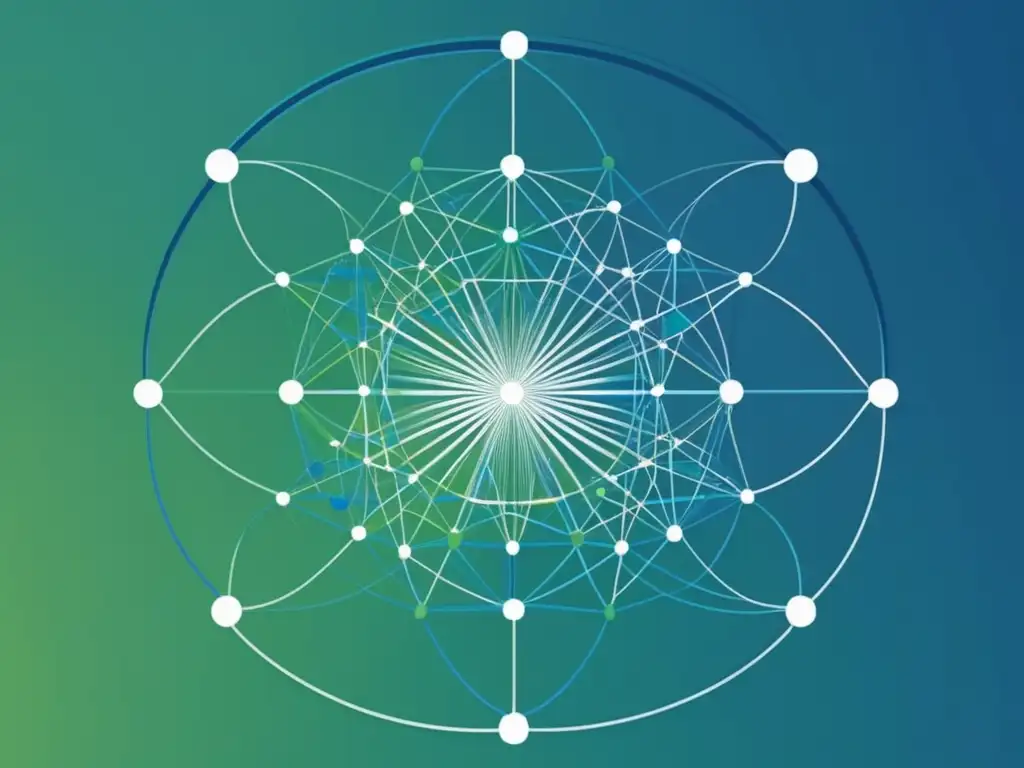 Bioinformática y biología de sistemas: herramientas avanzadas en imagen de nodos y líneas interconectados en azul y verde