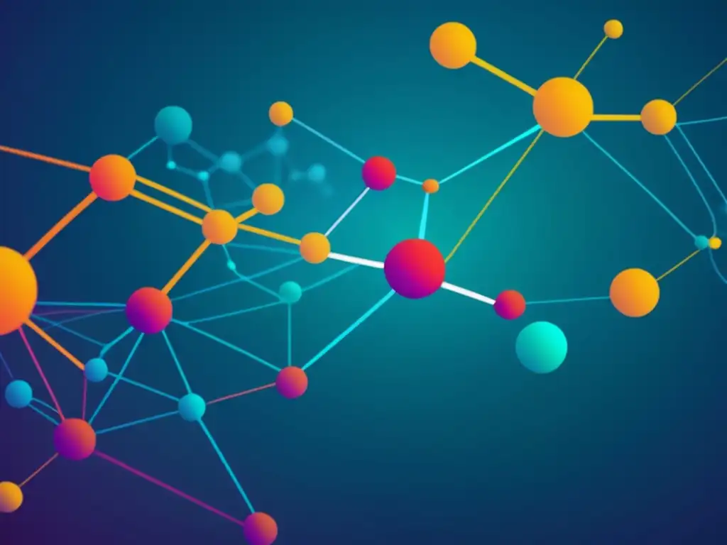 Importancia de la proteómica en biomarcadores: Red de líneas y nodos, símbolo de integración de datos en estudios proteómicos