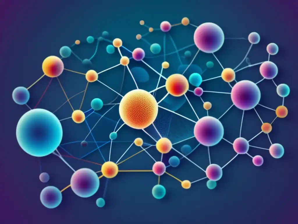 Redes celulares: complejidad y avances en biomedicina Importancia de la biomedicina en la salud: imagen abstracta que representa la complejidad y conexiones de las células humanas