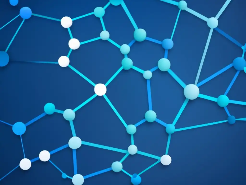 Importancia de la química inorgánica en baterías: red geométrica azul simboliza la optimización de estructuras