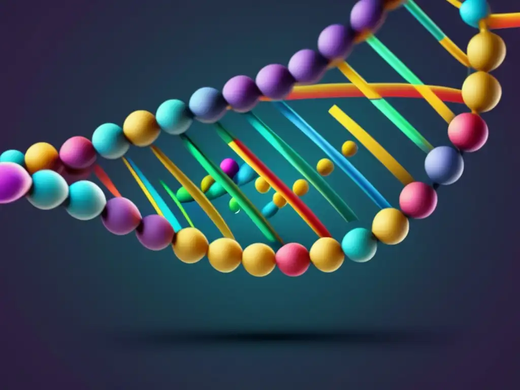 Consecuencias edición genética CRISPR: Imagen abstracta del mecanismo CRISPRCas9 que muestra ADN, formas geométricas y colores vibrantes