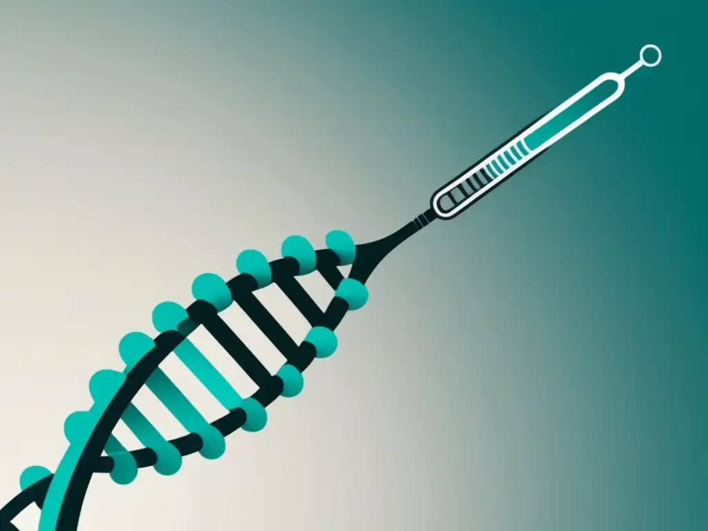 Farmacogenética en infertilidad: tratamiento revolucionario con ADN y jeringa en imagen minimalista