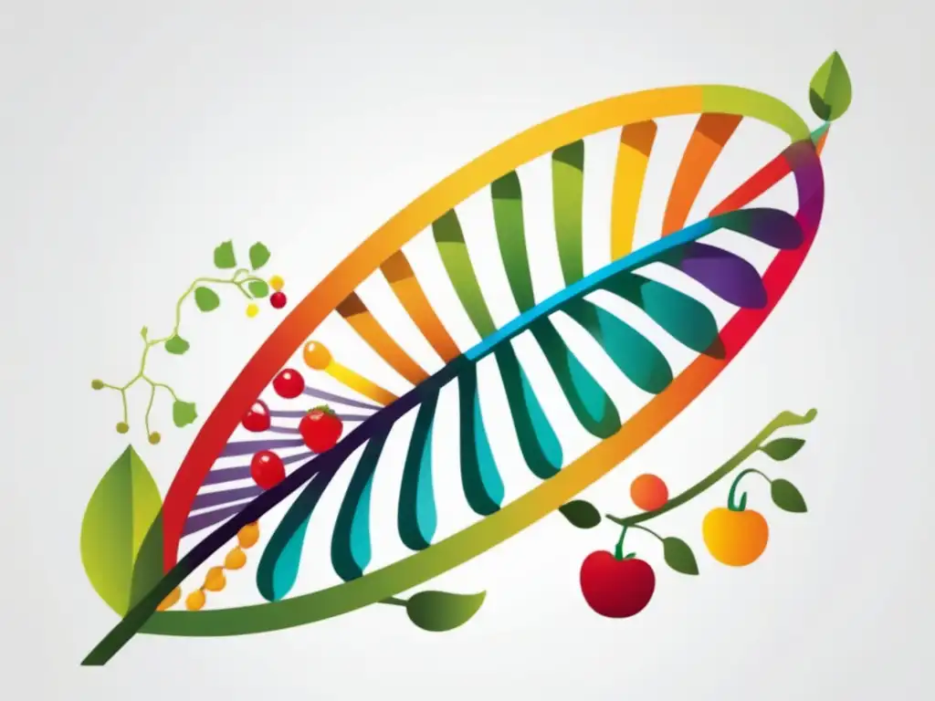 Revolución genética en la agricultura Beneficios de ingeniería genética en agricultura: representación abstracta y minimalista del impacto revolucionario