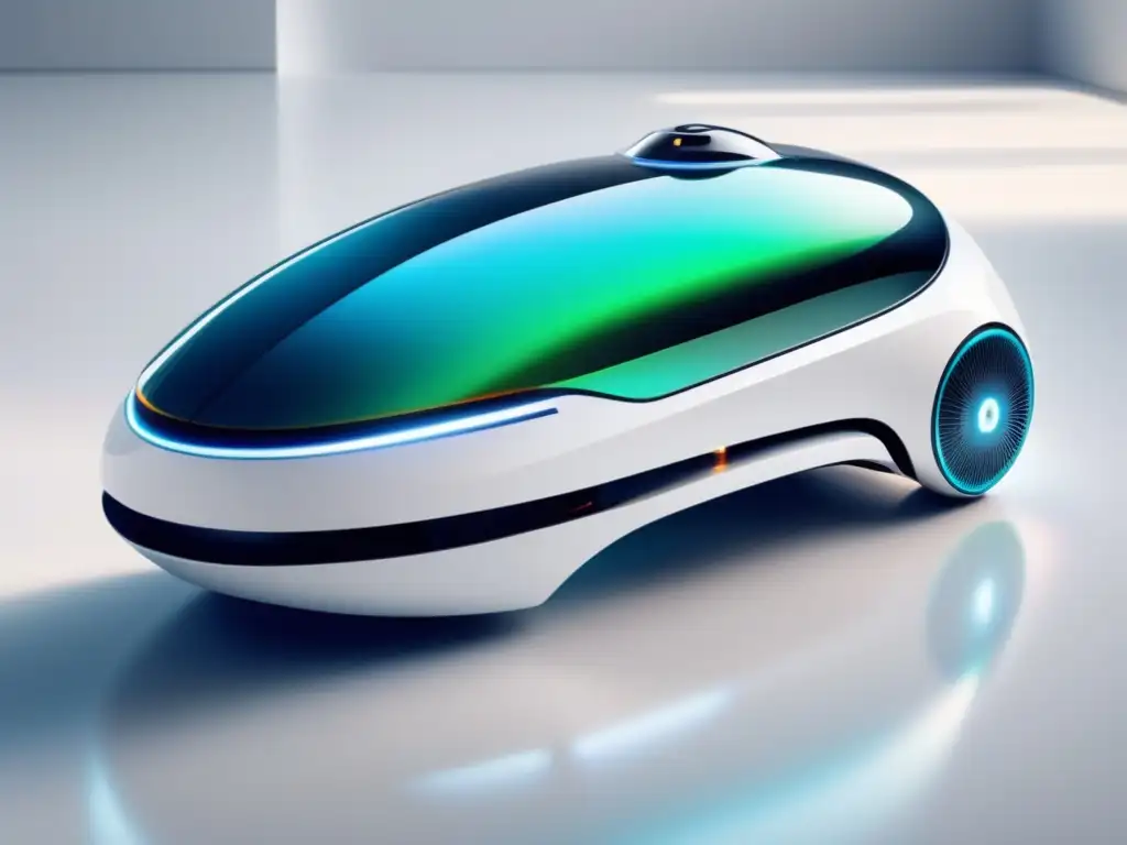 Robot de limpieza autónomo en suelo blanco Beneficios robots autónomos limpian con eficiencia, precisión y elegancia