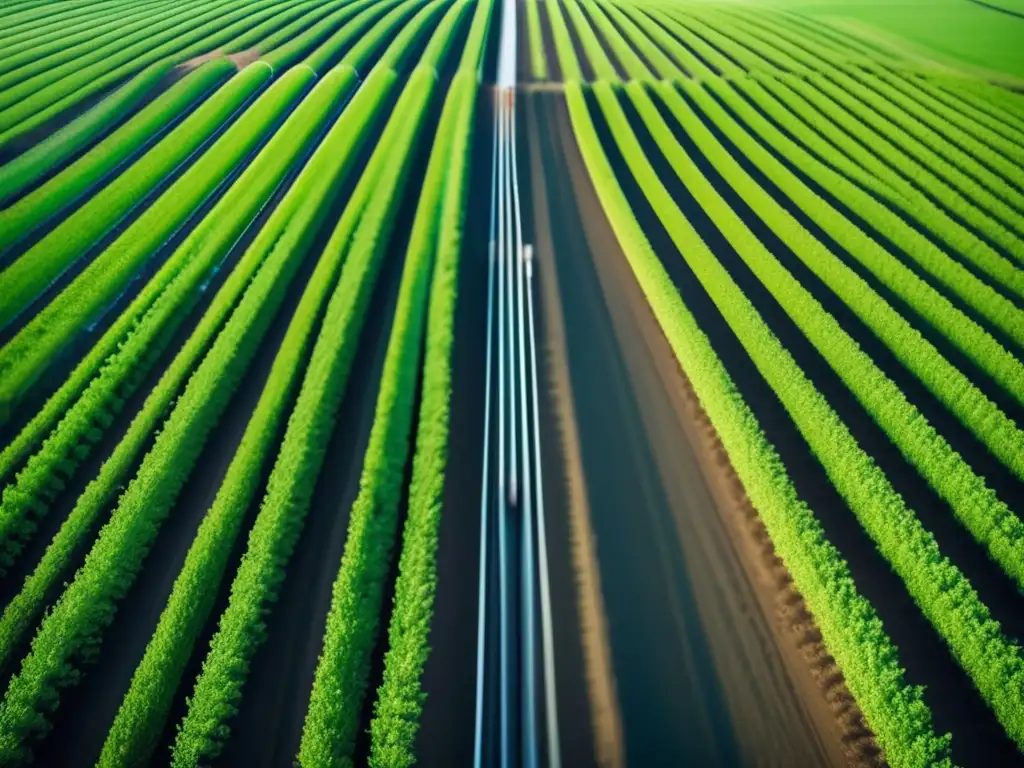 Robots autónomos en campo verde; agricultura sostenible