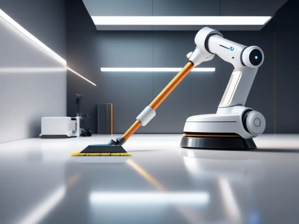 Robots autónomos realizan tareas de limpieza y mantenimiento Beneficios de los robots autónomos en la limpieza: Imagen 8k de robots realizando tareas de limpieza y mantenimiento de forma eficiente