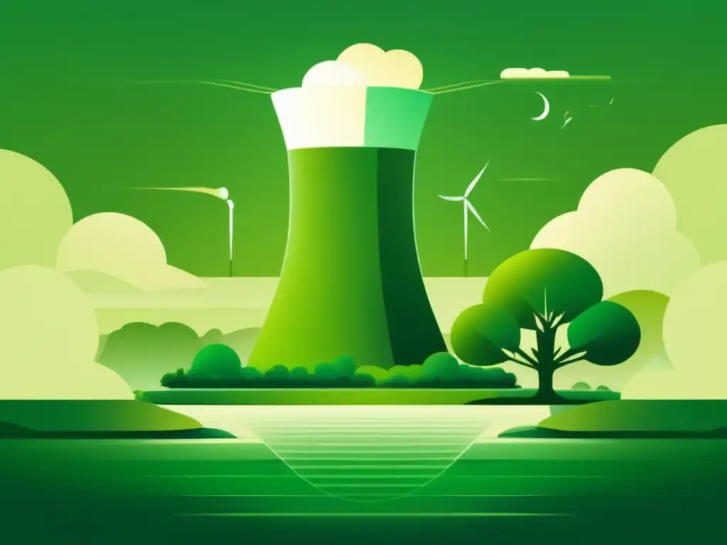 Paisaje sereno con planta nuclear: Ética de la energía nuclear