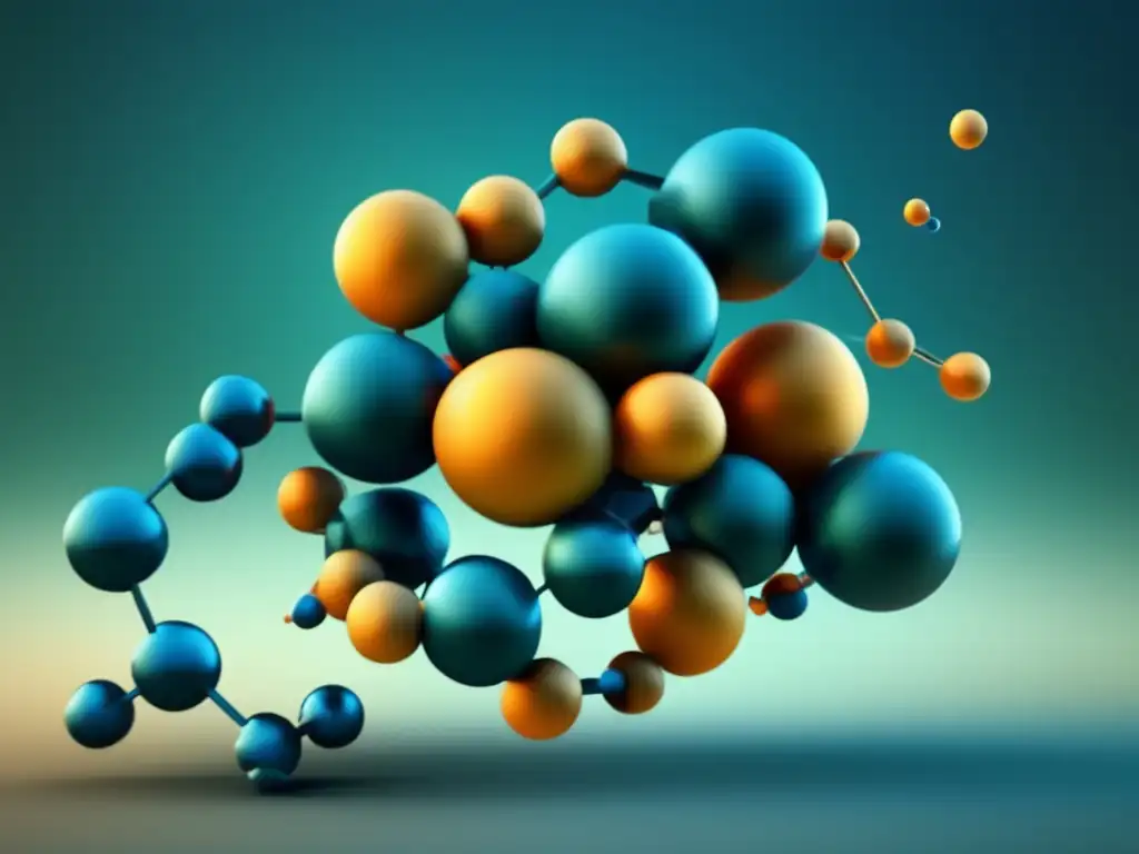 Síntesis inorgánica de compuestos avanzados: imagen abstracta de laboratorio con moléculas interconectadas