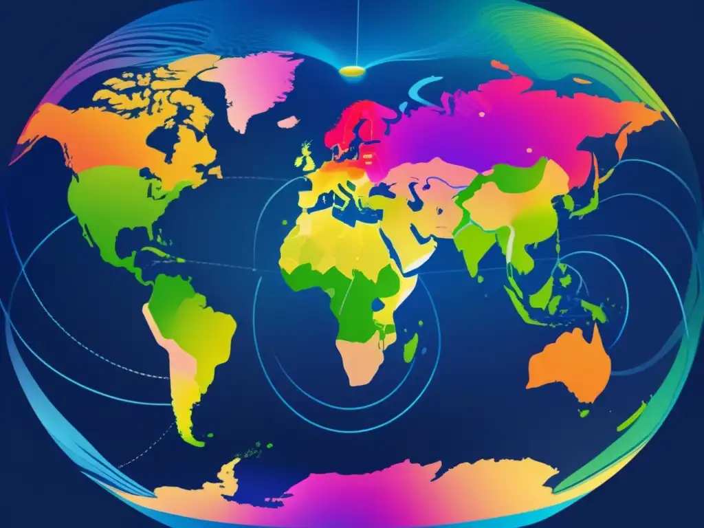 Geomatemática y cambio climático: representación visual de la superficie terrestre, patrones de viento, energía renovable y emisiones de gases