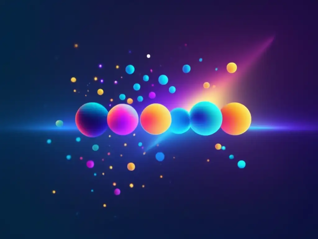 Superposición cuántica vibrante Importancia superposición computación cuántica: Imagen abstracta y minimalista que representa la superposición cuántica