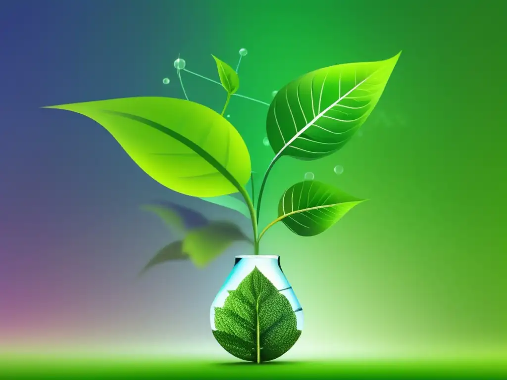 Futuro de la ingeniería genética en agricultura Beneficios de ingeniería genética en agricultura: planta modificada genéticamente en equilibrio con la naturaleza y la tecnología