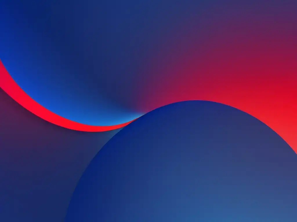 Descubrimiento expansión universo - Imagen minimalista abstracta con gradiente de azul a rojo, representando el redshift y crecimiento del cosmos