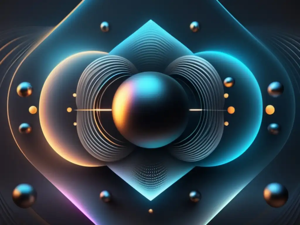 Superposición cuántica: Visualización impresionante Realidad superposición cuántica educativa: imagen ultradetallada de la superposición cuántica, con composición abstracta y colores vibrantes