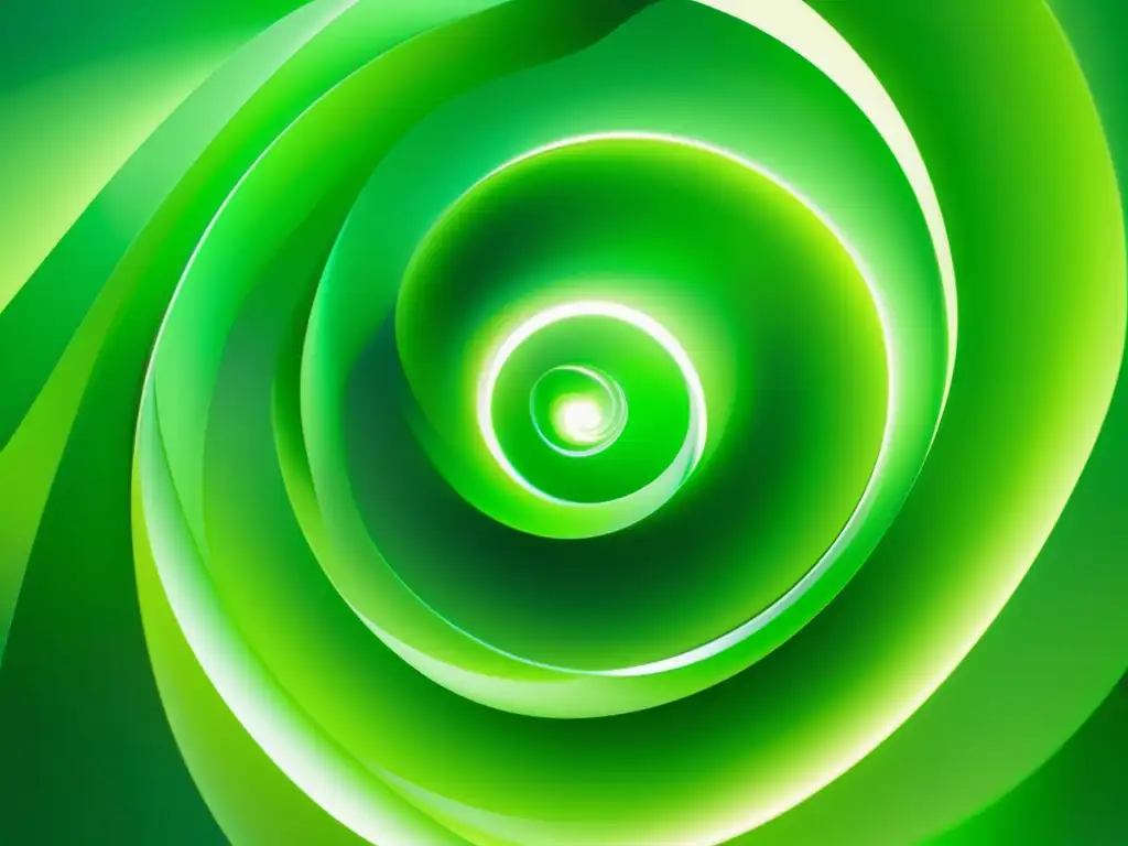 Energía sostenible con materiales avanzados en un vórtice de energía verde fluido y abstracto